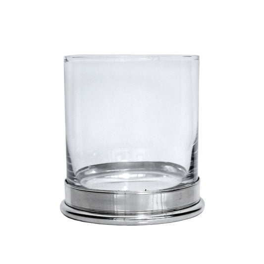 Pewter Edged Engravable 10oz Plain Glass Tumbler