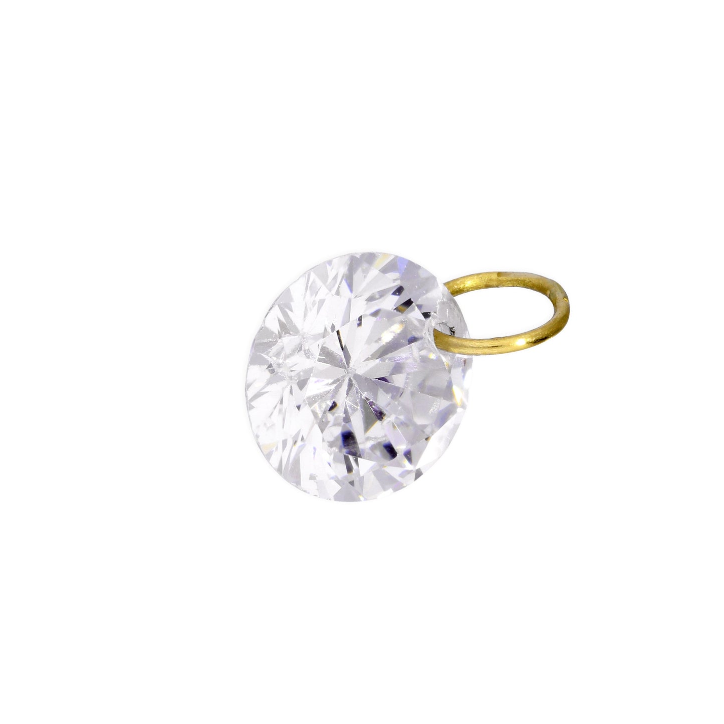 9ct Gold & Large Clear CZ Crystal Pendant