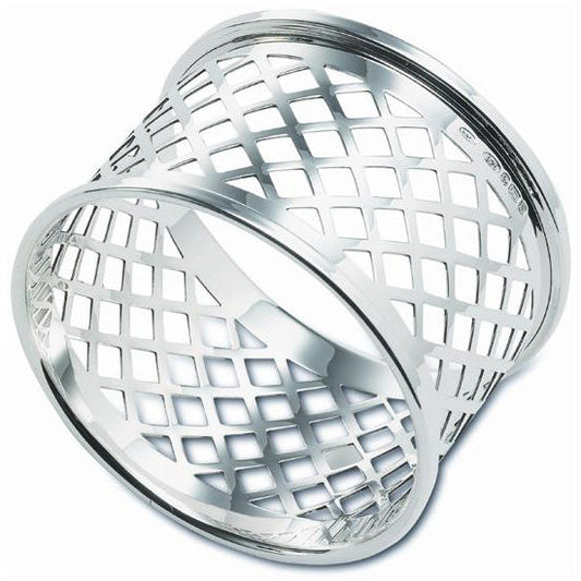 Sterling Silver Hallmarked Basket Weave Napkin Ring