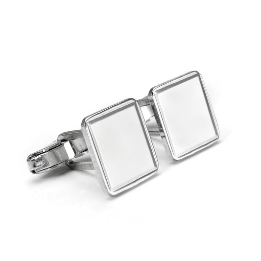 Sterling Silver Square Plain Swivel Back Cufflinks