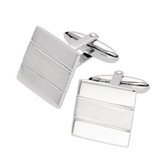 Sterling Silver Satin Finish Square Cufflinks