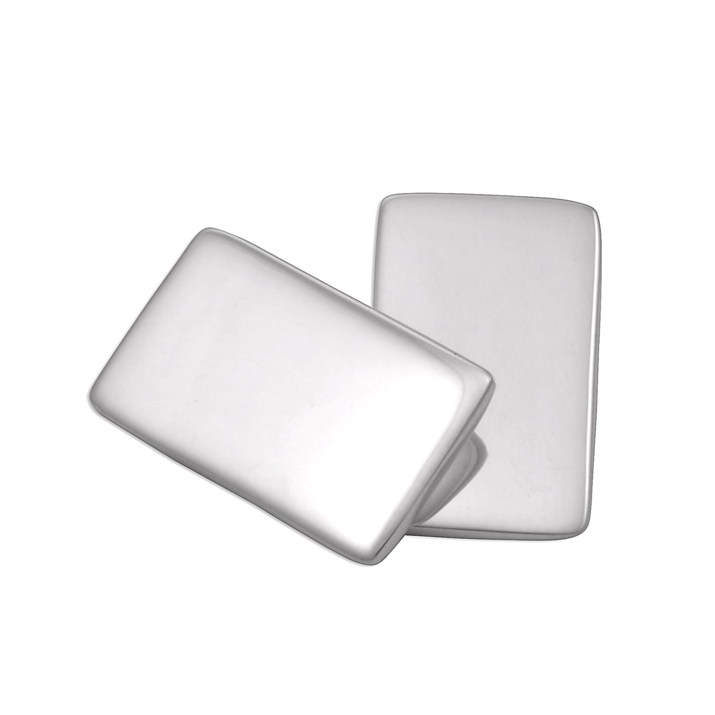 Sterling Silver Plain Double-sided Cufflinks