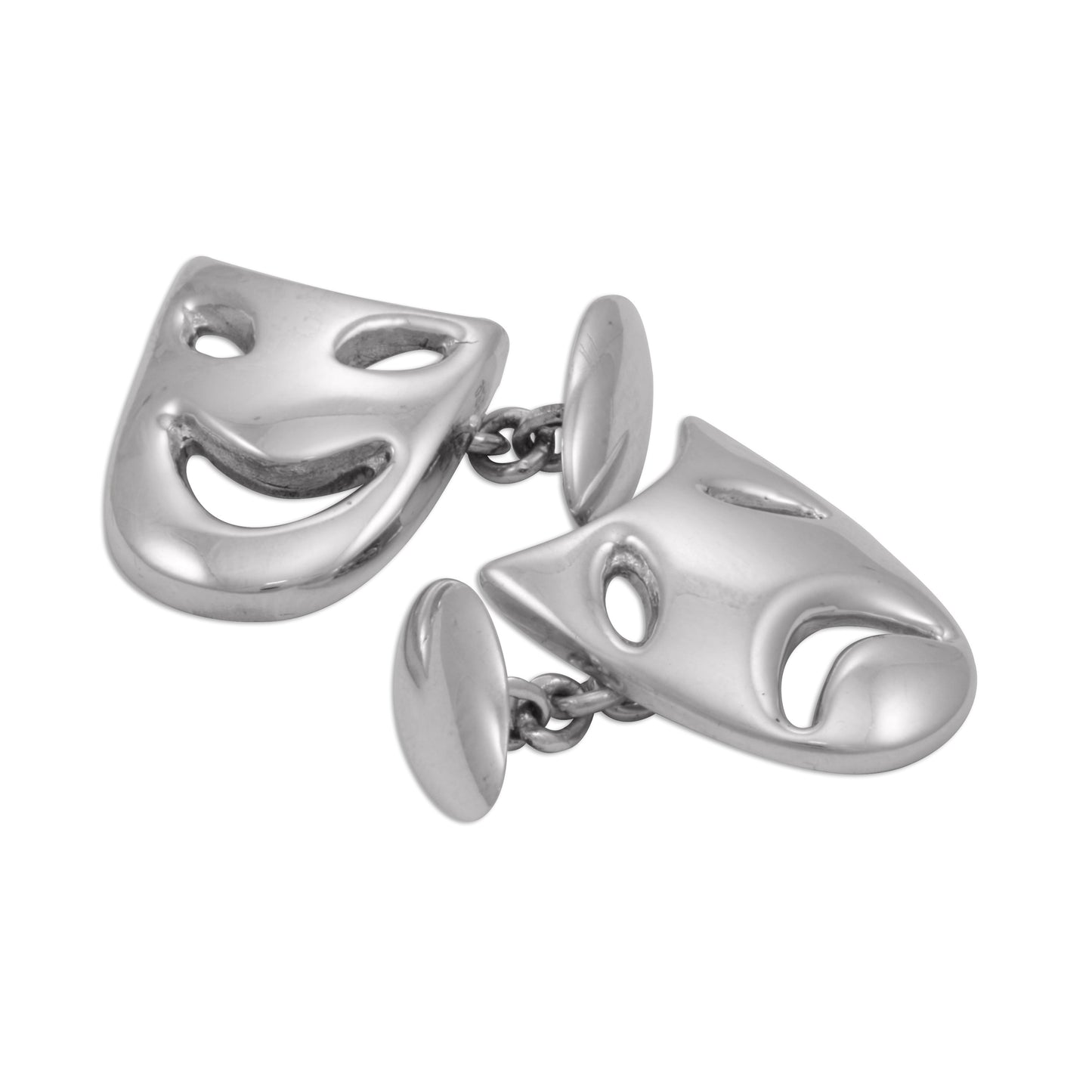 Sterling Silver Comedy & Tragedy Mask Cufflinks