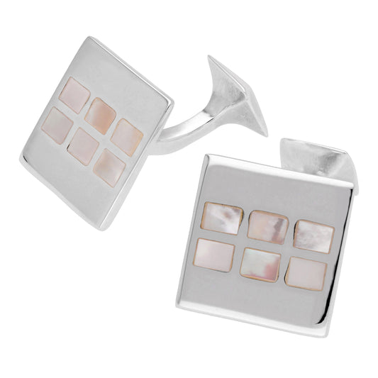 Sterling Silver Mother Of Pearl Cufflinks
