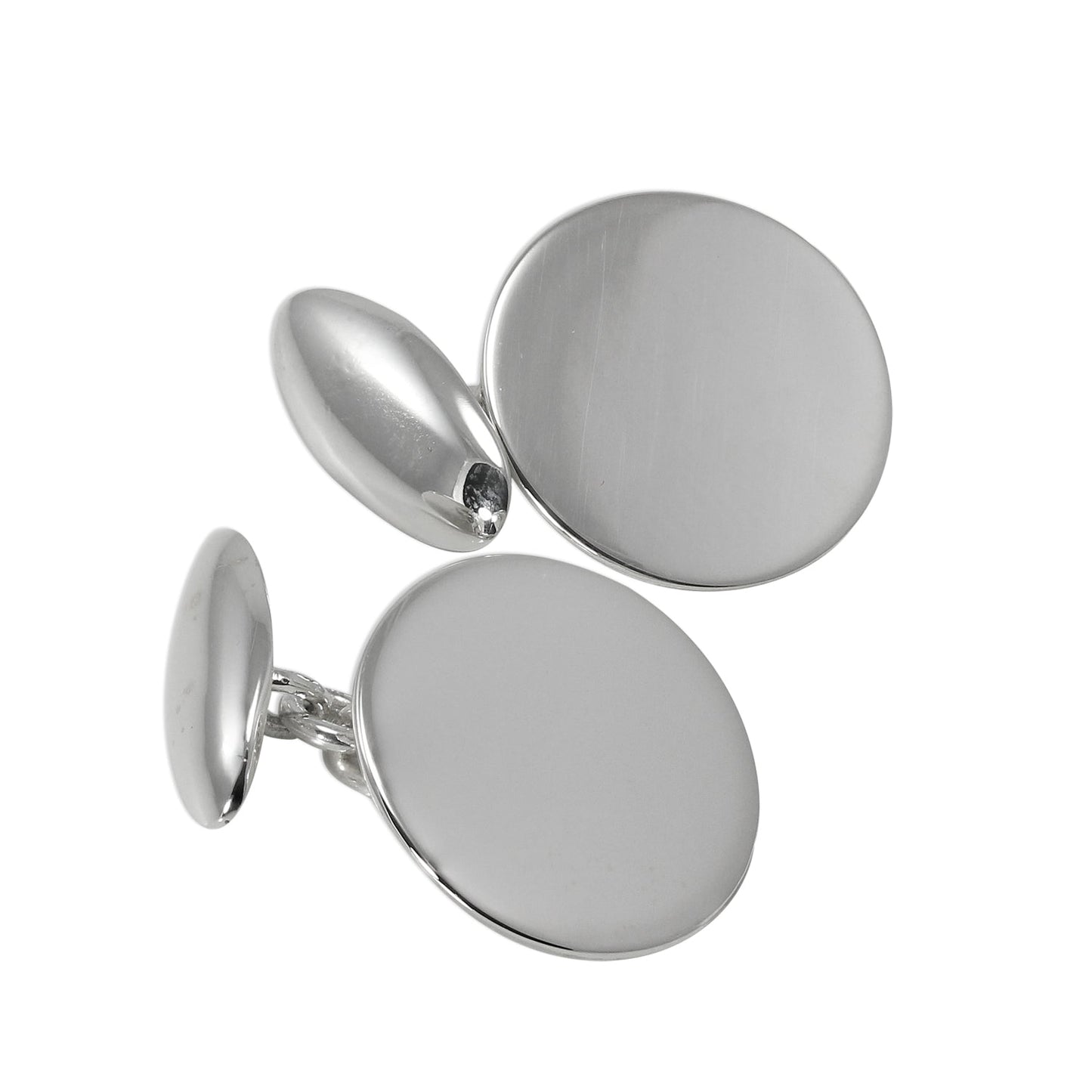 Sterling Silver Round Chain Link Cufflinks