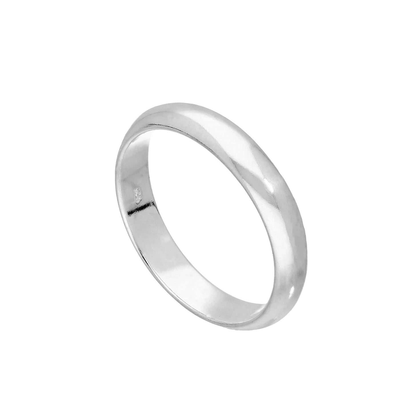 Sterling Silver 5mm D Shaped Wedding Band Ring Size I - Z+5