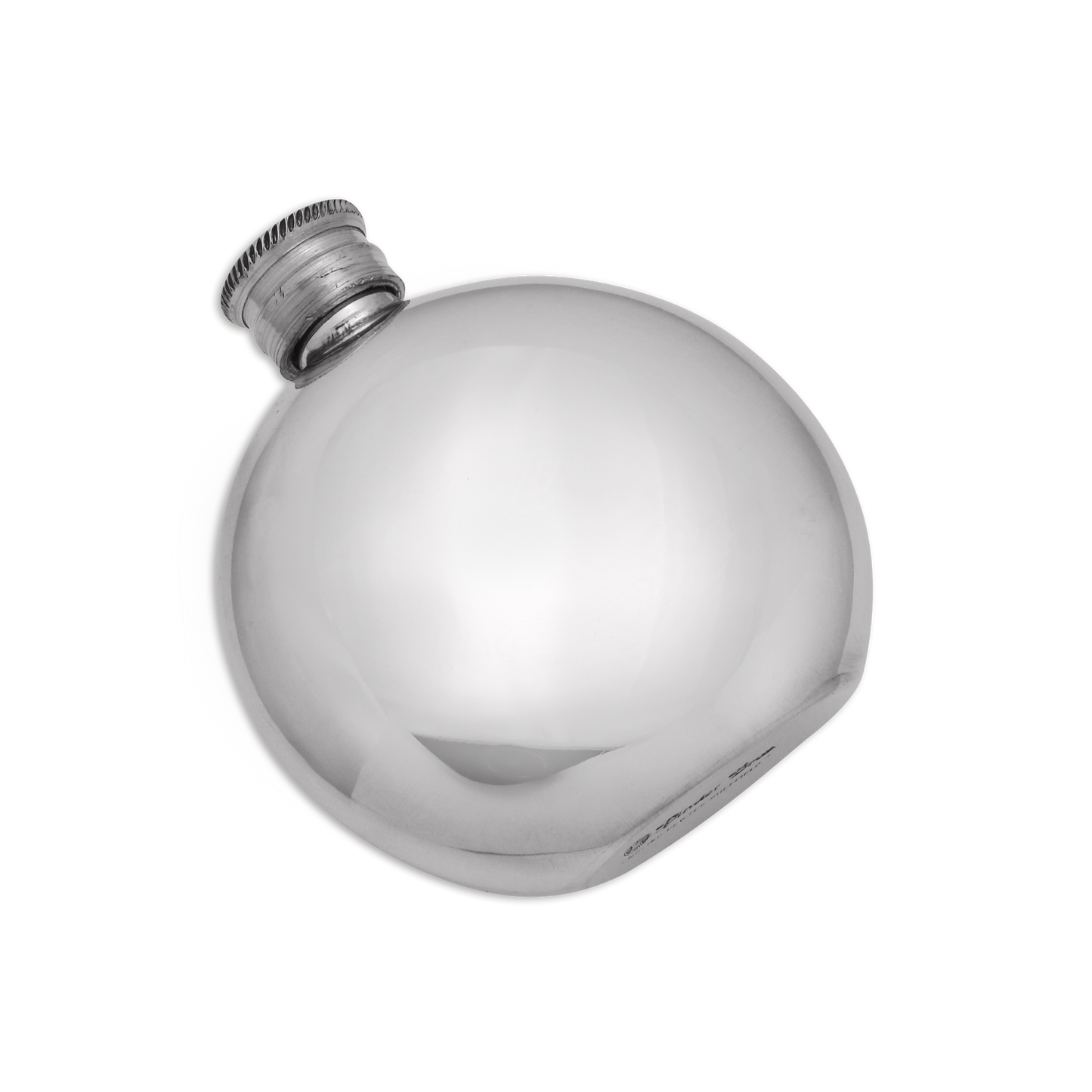 Handmade 4oz Round Pewter Pocket Hip Flask