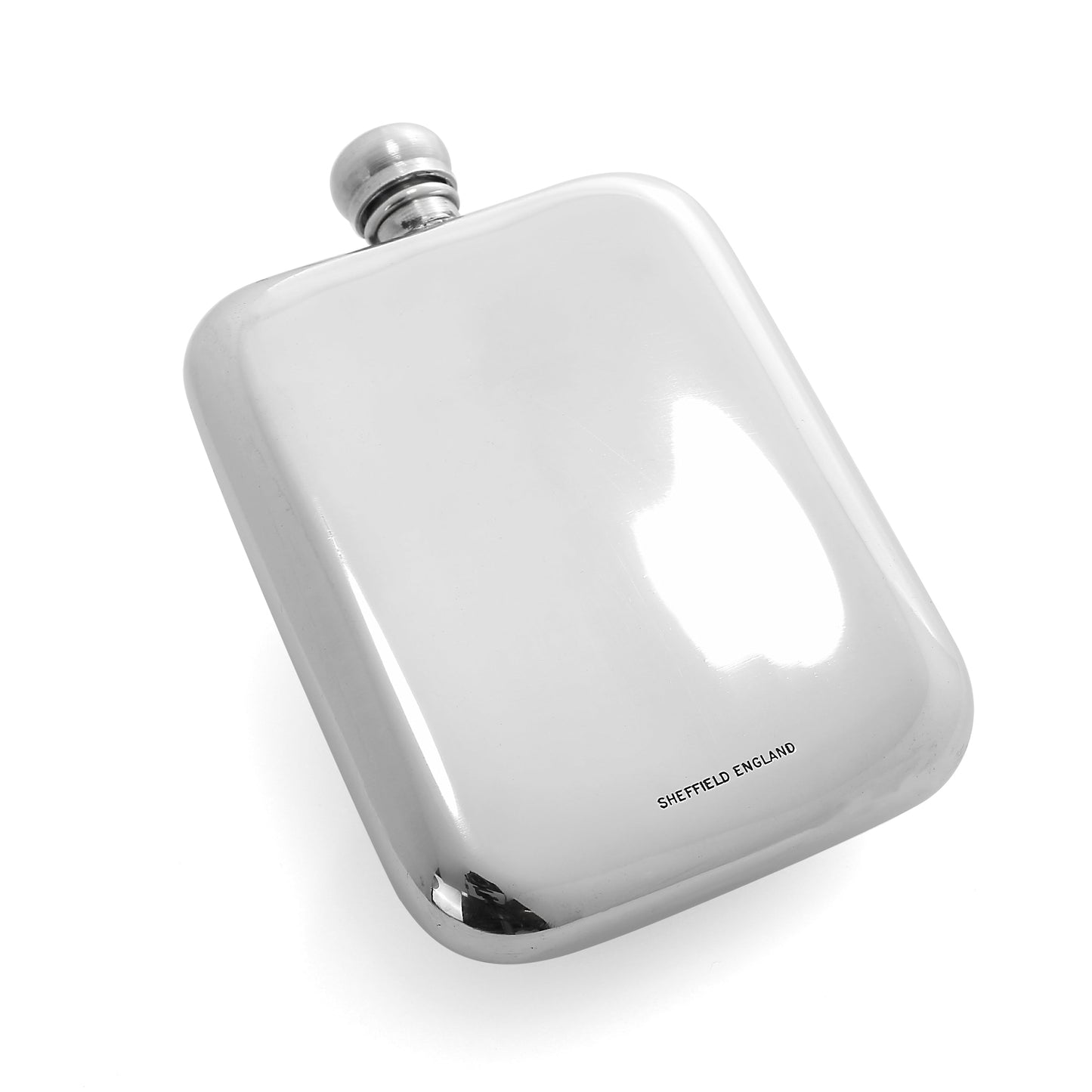 5oz Handmade Pewter Half Hammered Hip Flask with Engraving Plate