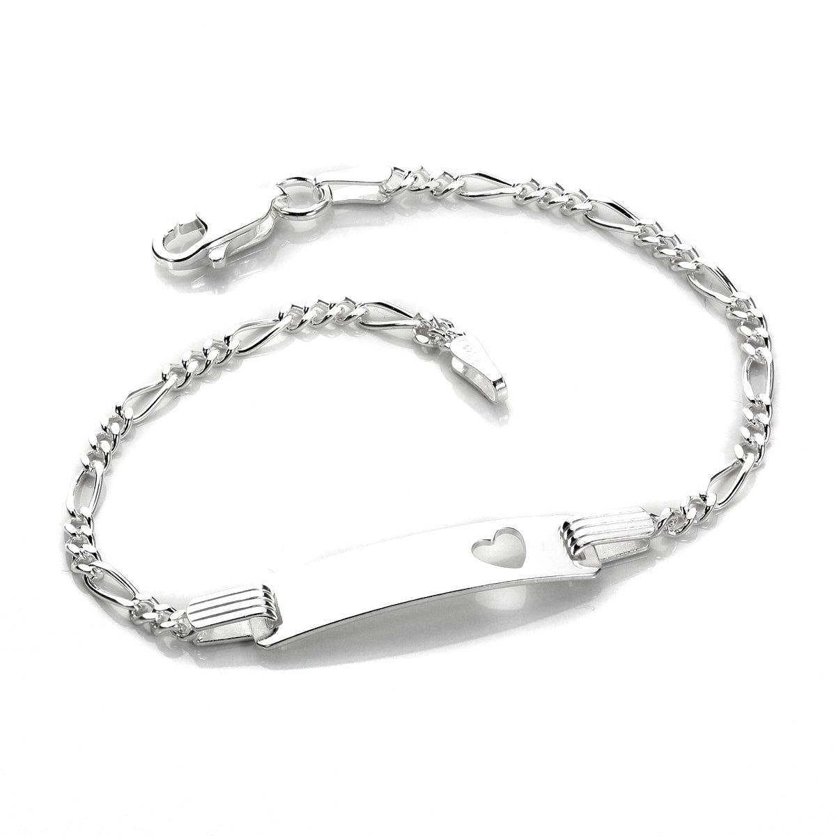 Sterling Silver Heart ID Bracelet
