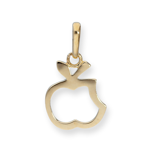9ct Gold Bitten Apple Outline Charm