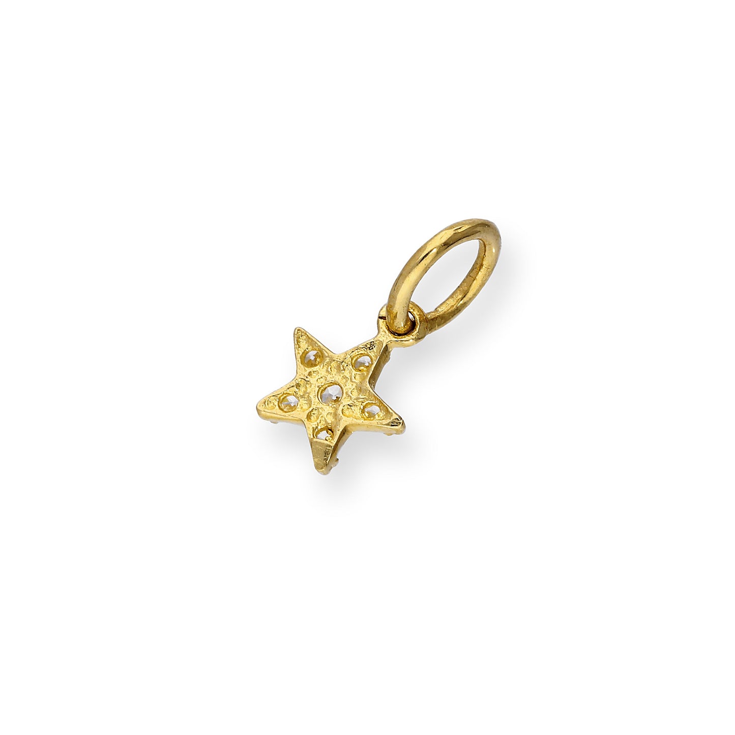 9ct Gold & Clear CZ Crystal Star Charm