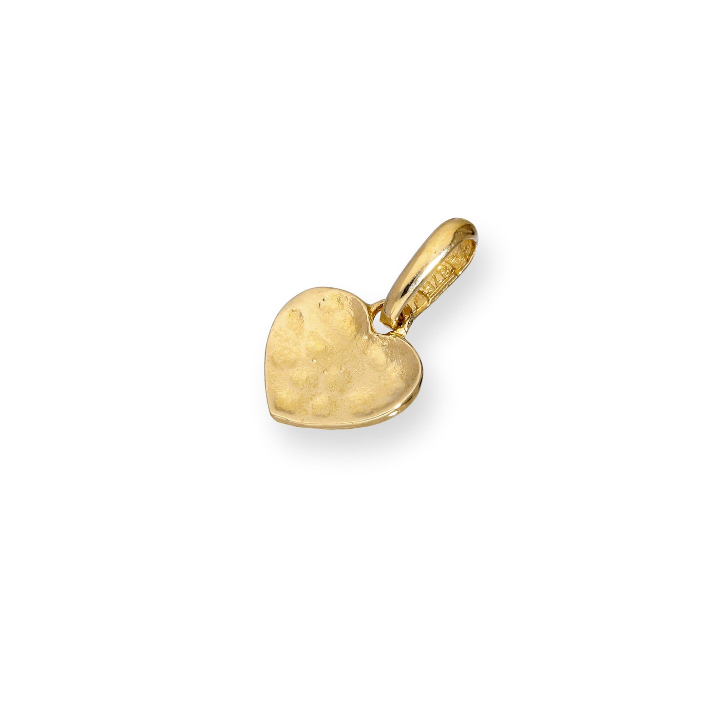 9ct Gold Hammered Finish Heart Charm