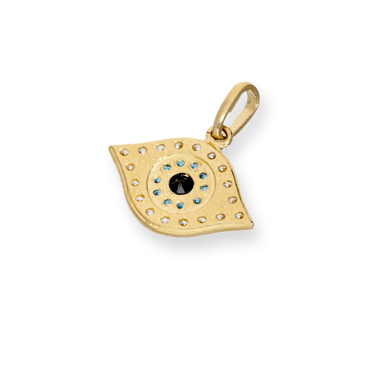 9ct Gold & CZ Crystal Evil Eye Charm