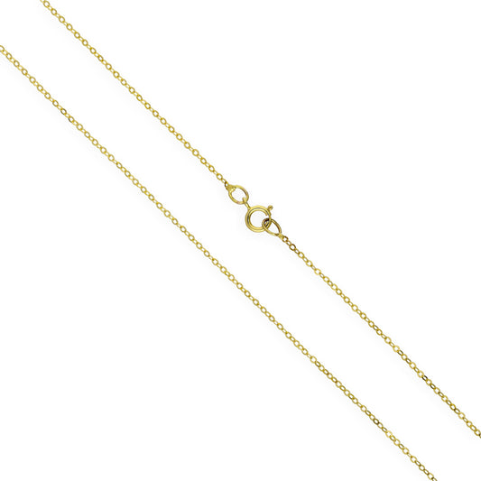 9ct Yellow Gold Hammered Trace Chain 16 - 24 Inches