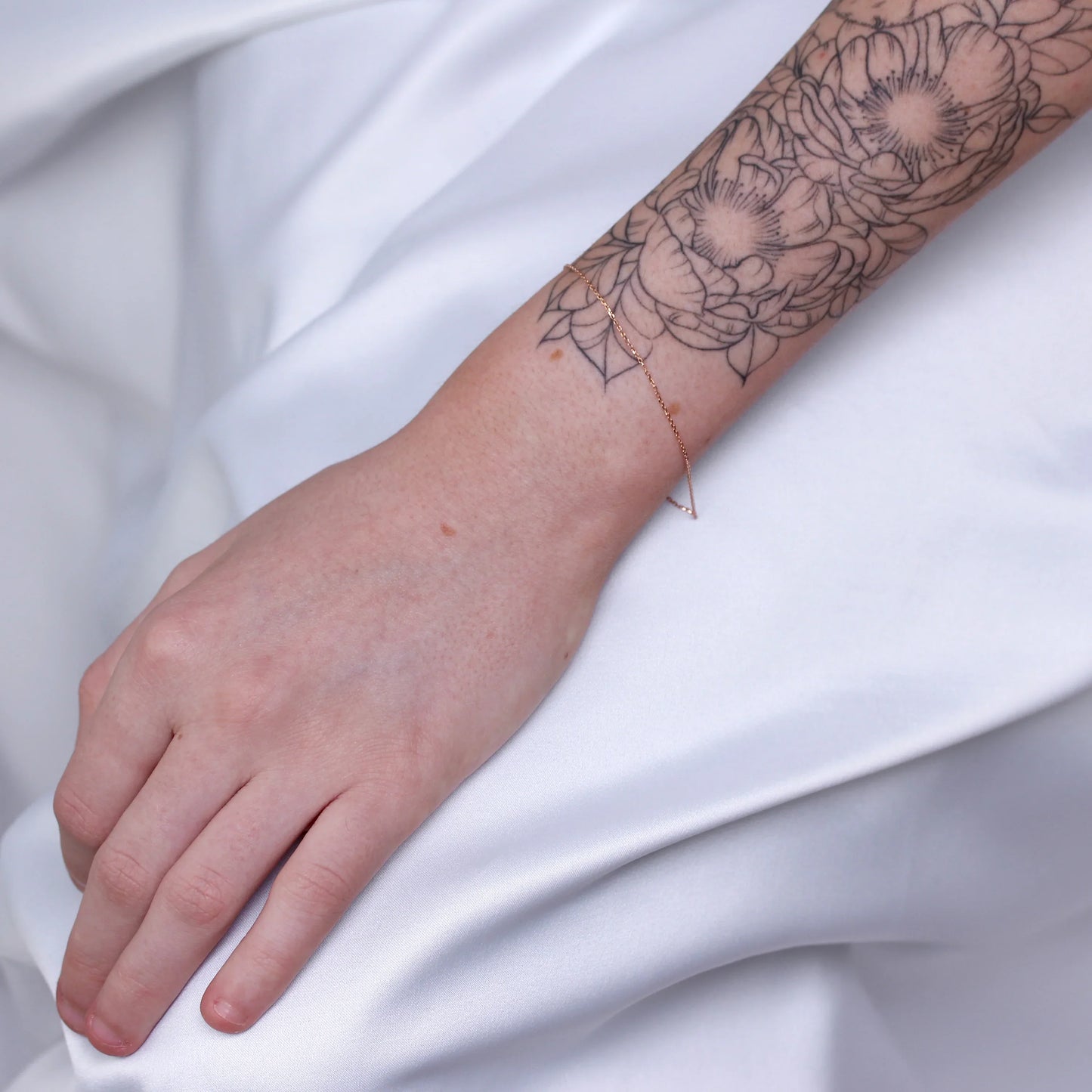 9ct Rose Gold Faceted Trace Chain Bracelet 7 - 8 Inches