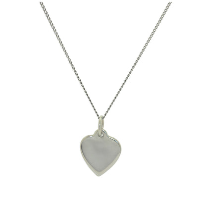 9ct White Gold Personalised Heart Necklace 16 - 18 Inches
