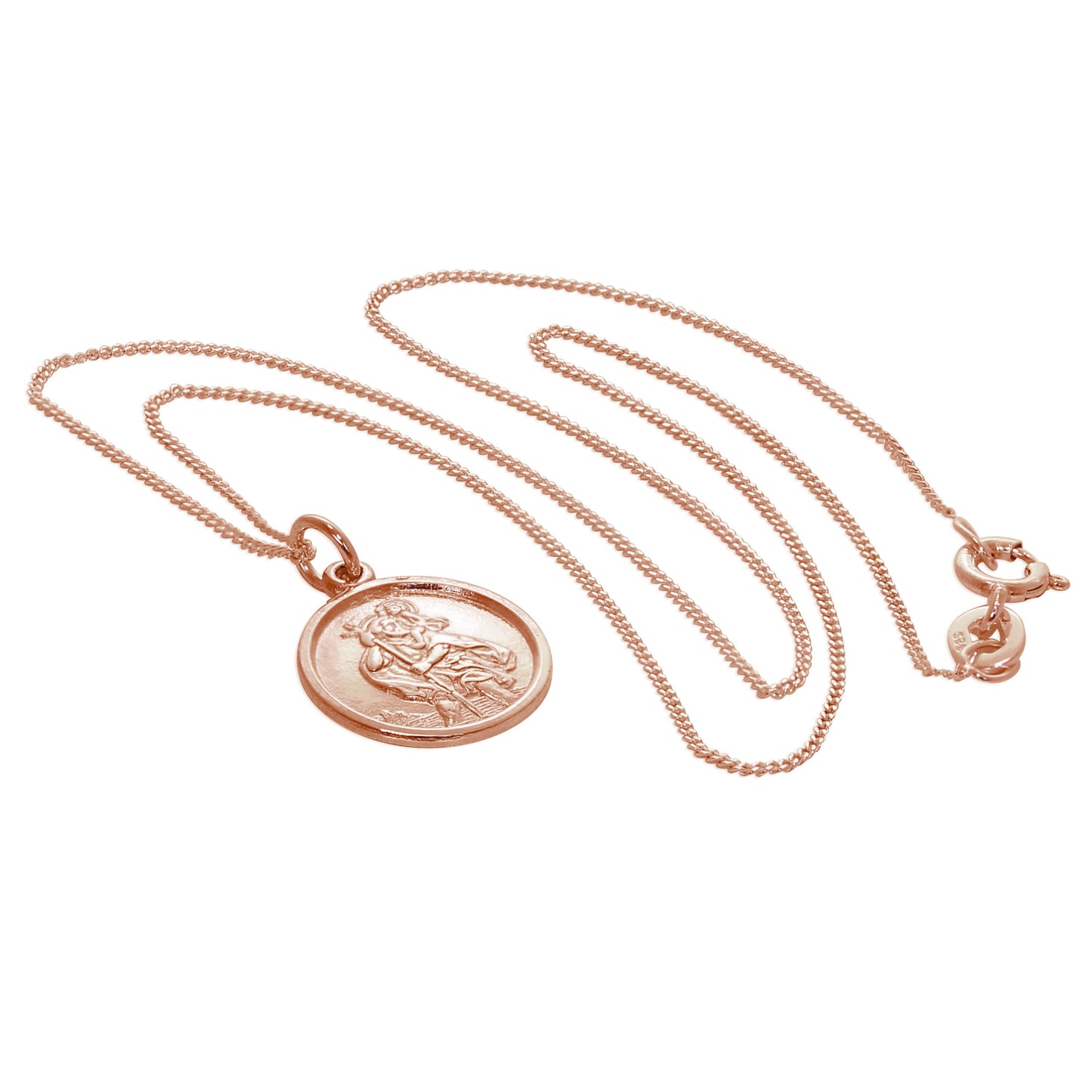Personalised 9ct Rose Gold St Christopher Necklace 16 - 20 Inches