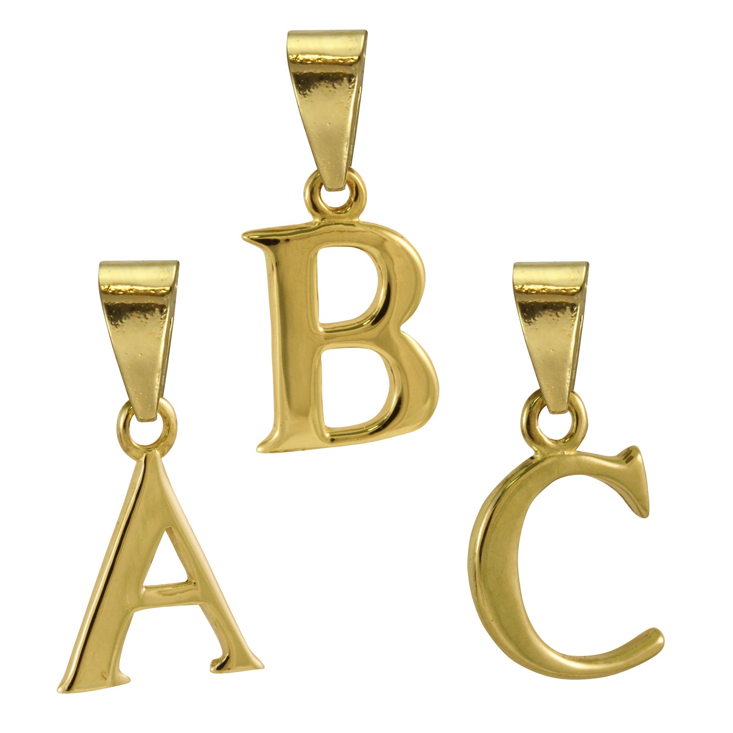 9ct Gold Alphabet Letter - Bail Charm Pendant A - Z