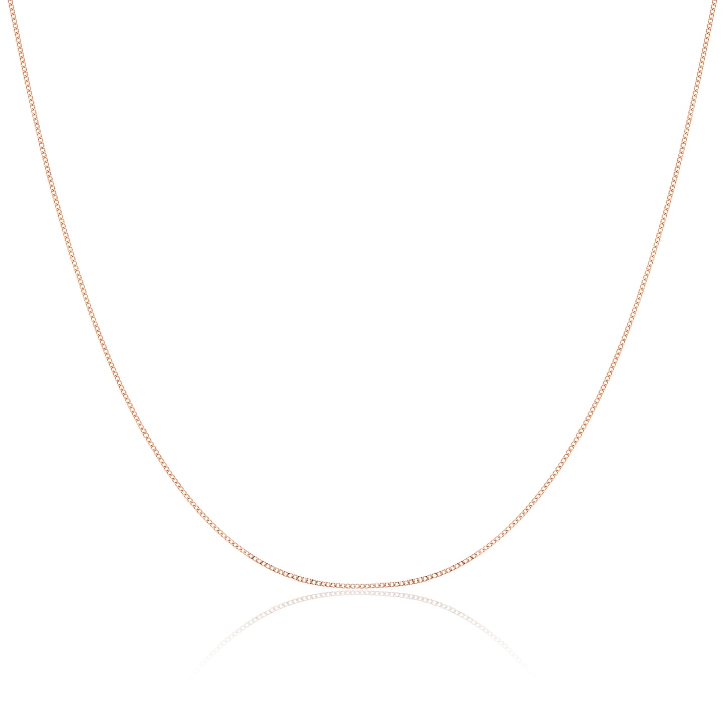 9ct Rose Gold Diamond Cut Curb Chain
