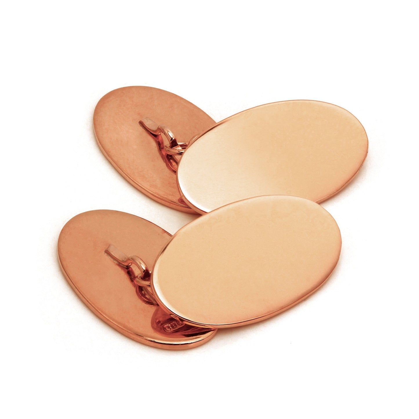9ct Rose Gold Classic Oval Cufflinks