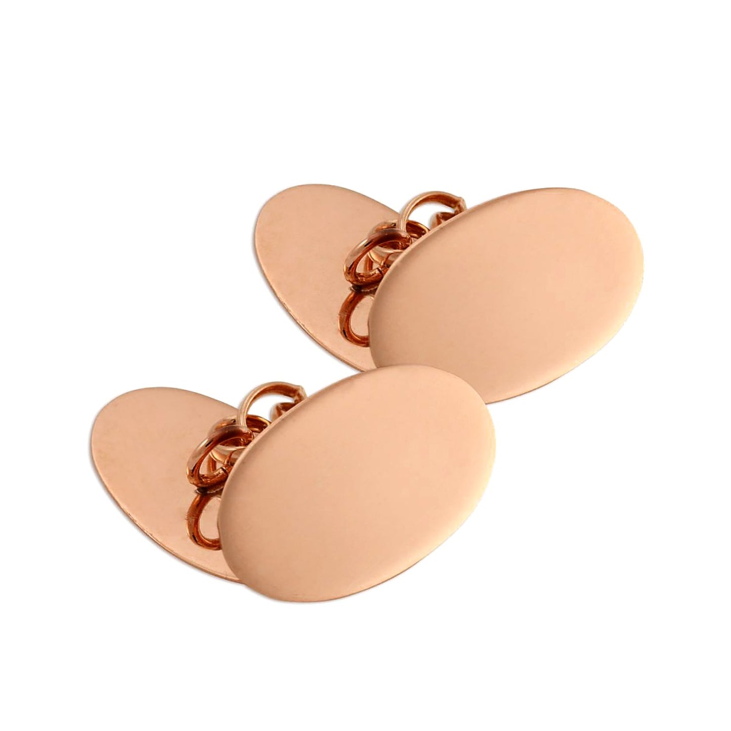 9ct Rose Gold Classic Oval Cufflinks