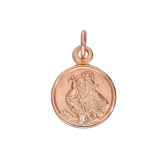 9ct Rose Gold Small Round Saint Christopher