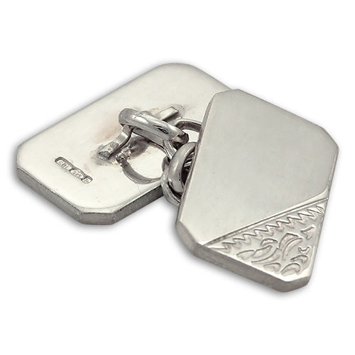 Sterling Silver Engraved Cufflinks