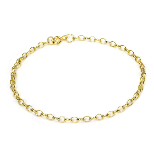 9ct Gold 7 Inch Fine Light Belcher Chain Bracelet