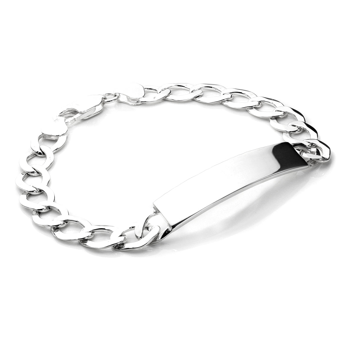 Sterling Silver Open Curb Identity ID Bracelet
