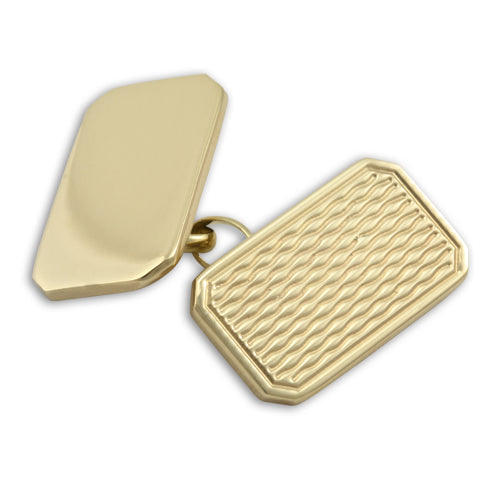 9ct Gold Engine Turned Cufflinks