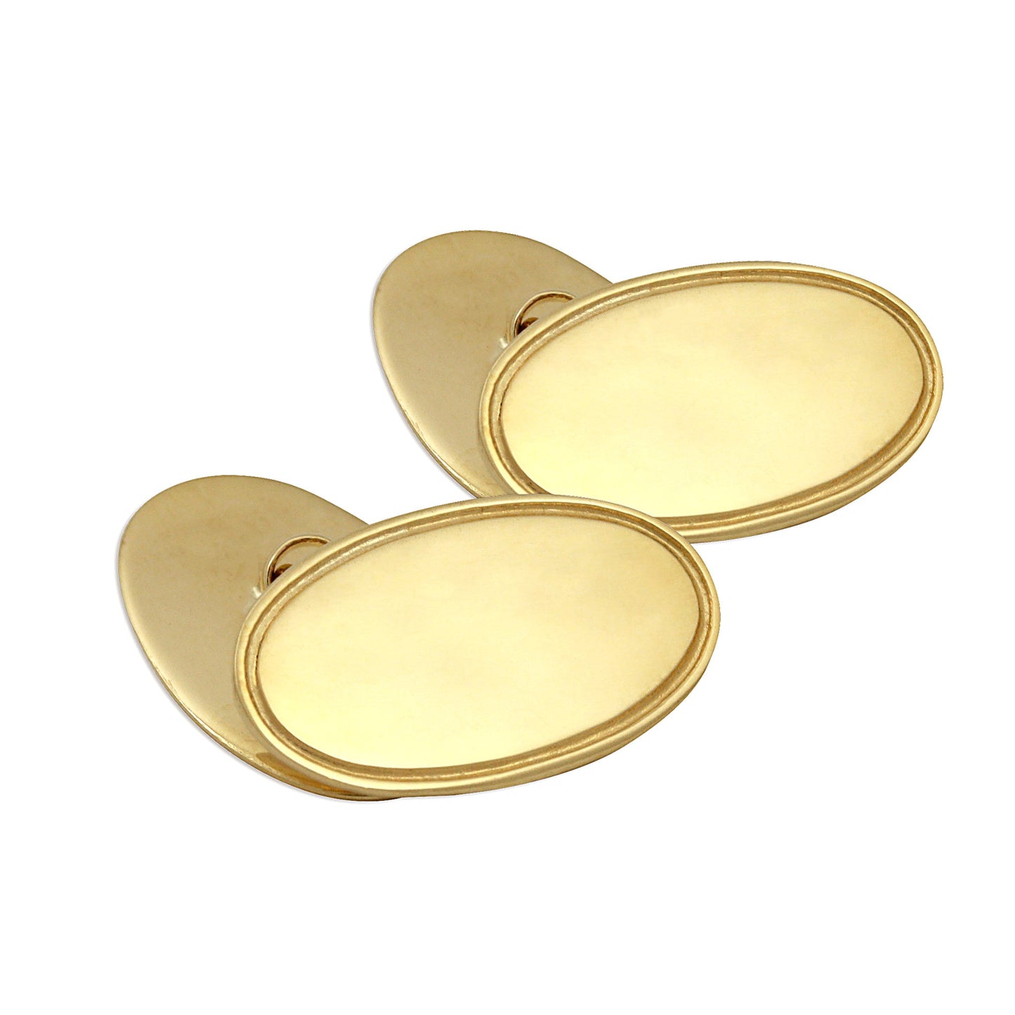 9ct Gold Classic Edged Oval Cufflinks
