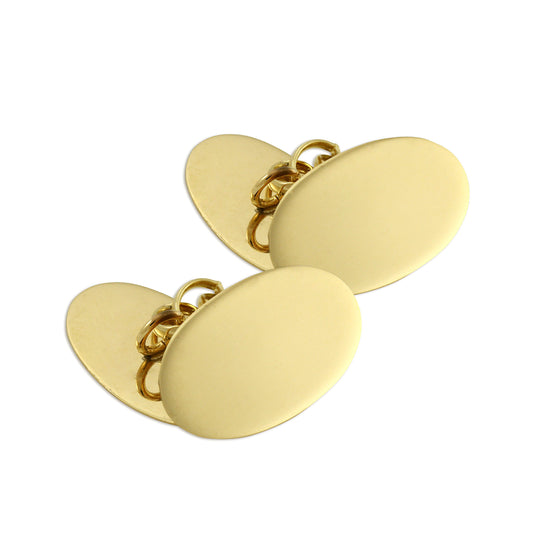 9ct Gold Classic Oval Cufflinks