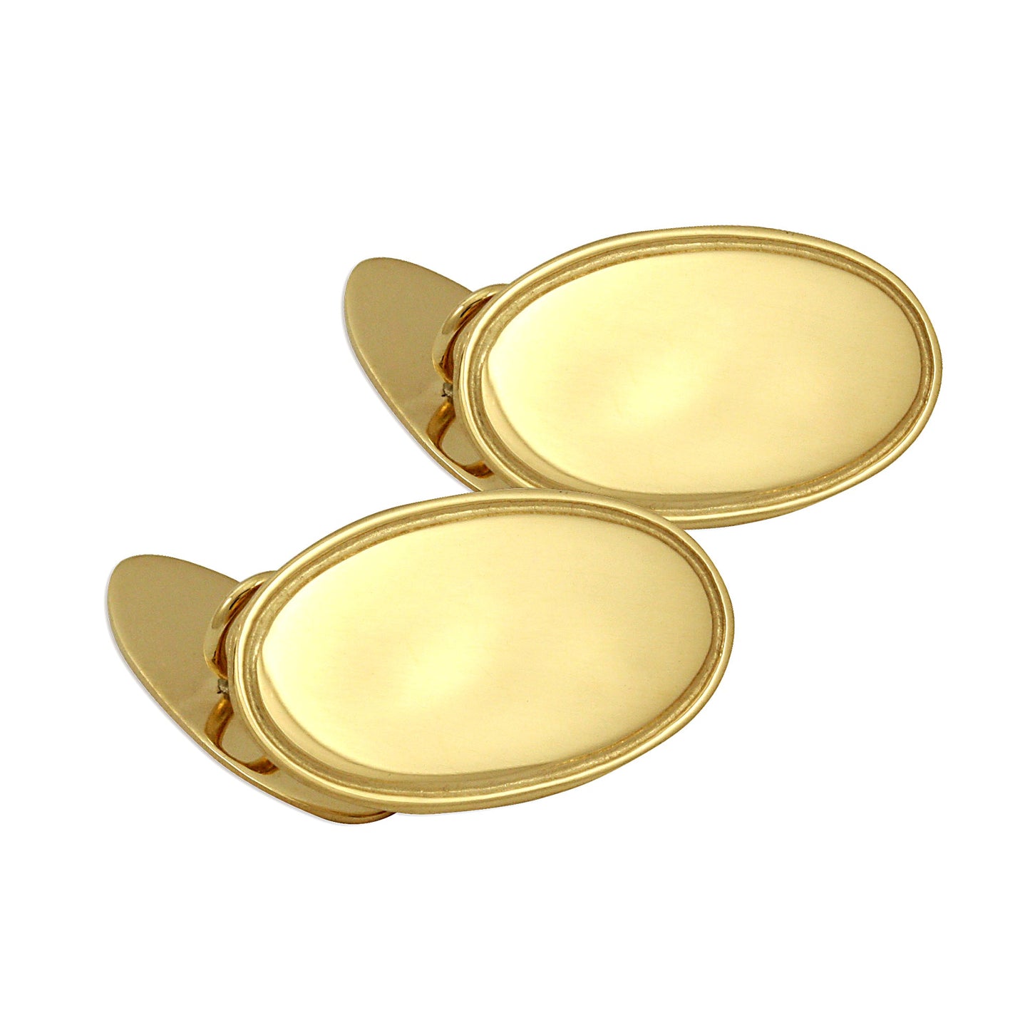 9ct Gold Classic Edged Oval Cufflinks