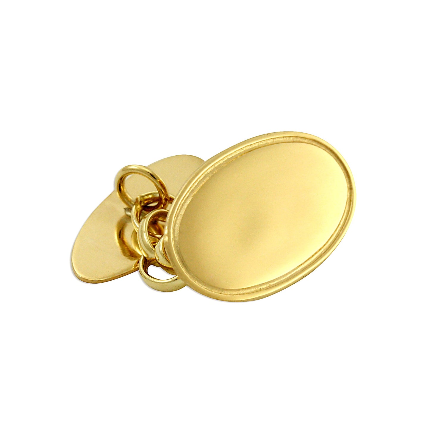 9ct Gold Classic Edged Oval Cufflinks