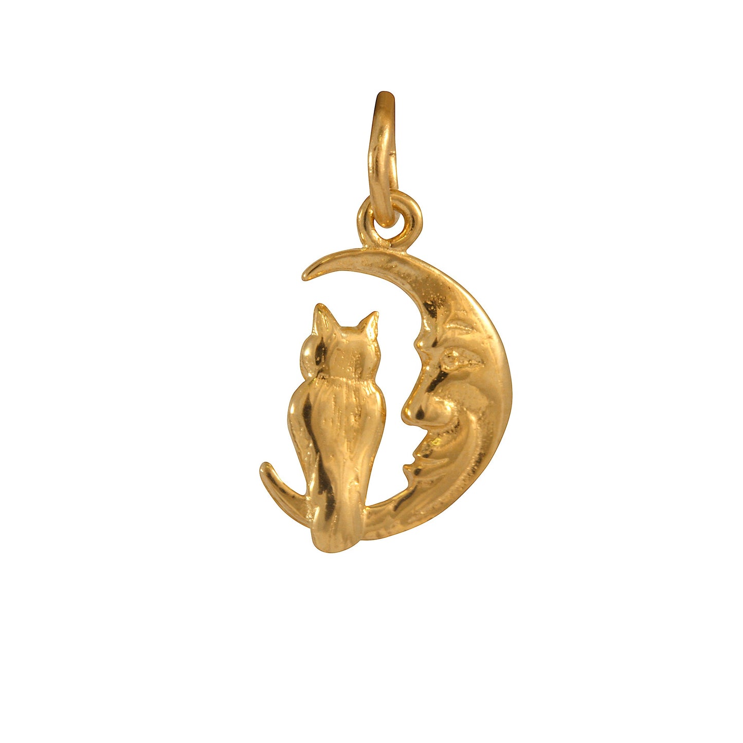 9ct Gold Owl Sitting on Moon Charm
