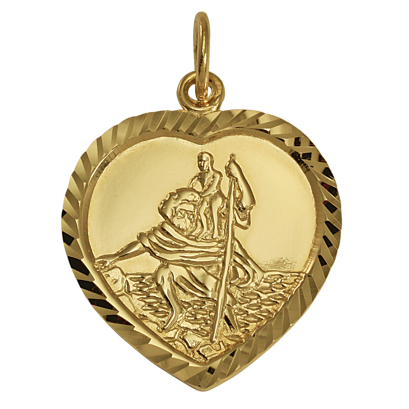 9ct Gold St Christopher in Love Heart