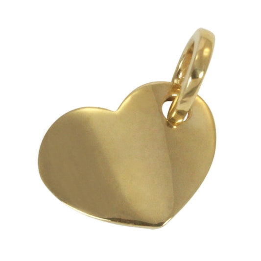 9ct Yellow Gold Heart Disc Charm