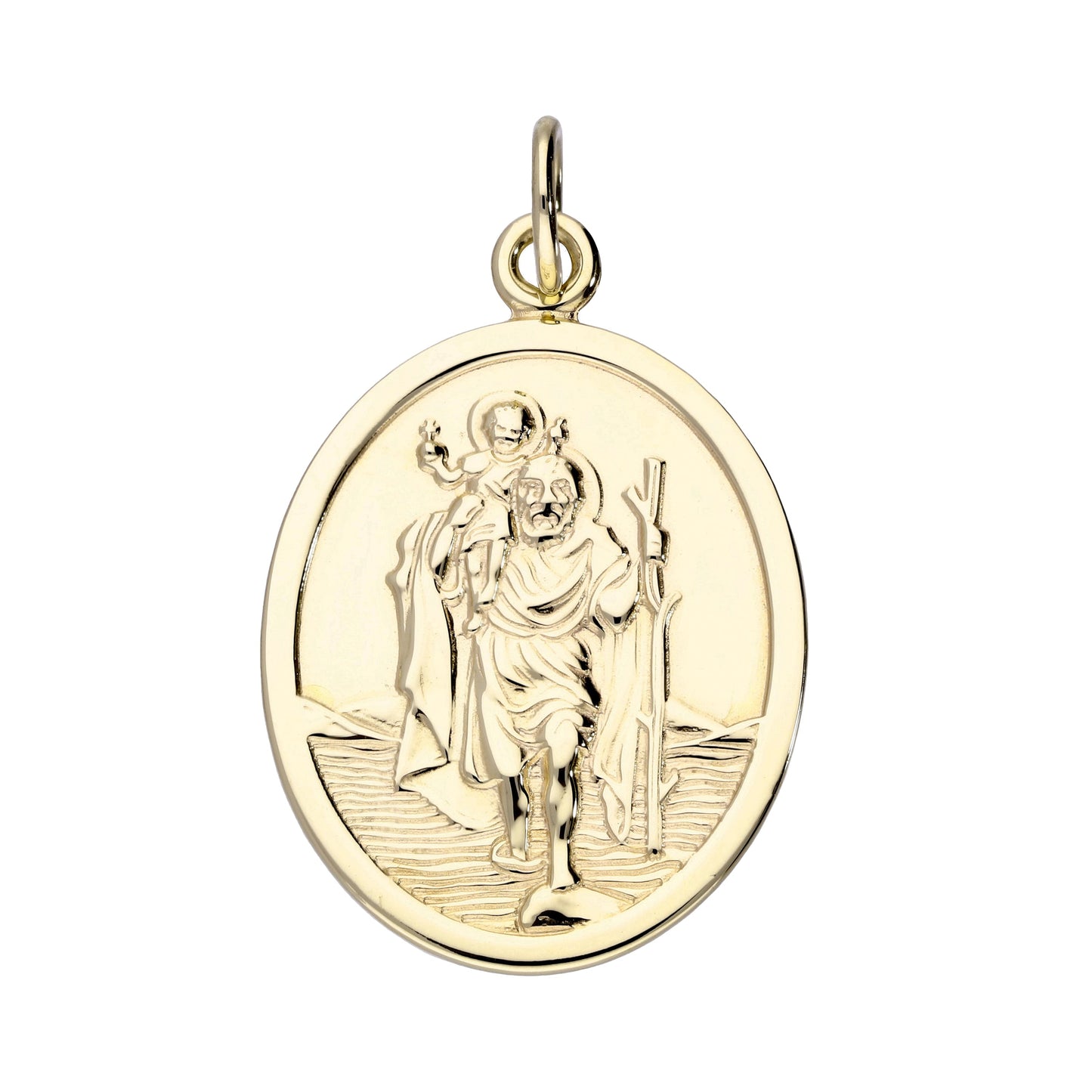 9ct Gold Oval Saint Christopher Pendant