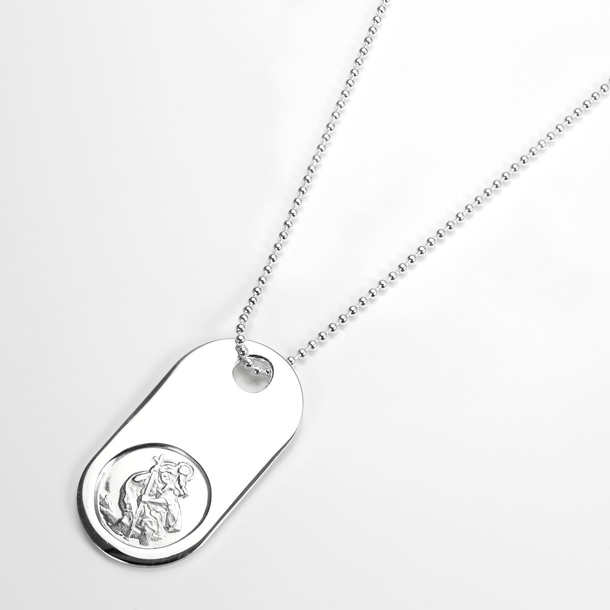 Sterling Silver Heavy St Christopher Dog Tag