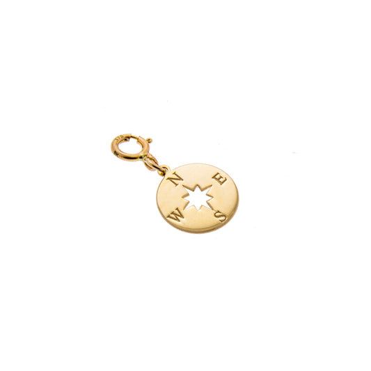 9ct Gold Compass Clip on Charm
