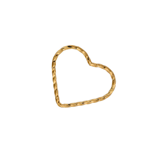 9ct Gold Twisted Open Heart Charm