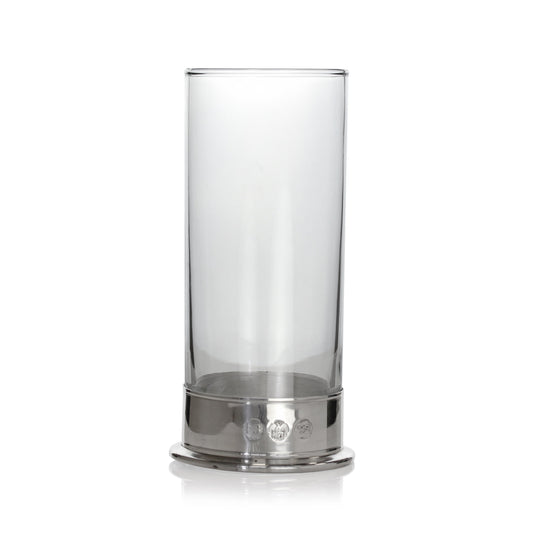 Pewter Based Engravable Plain Glass 12 oz High-Ball Tumbler