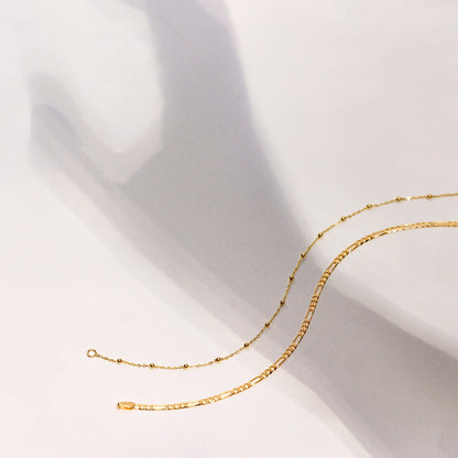 9ct Gold Diamond Cut Open Figaro Curb Chain Bracelet 7.5"