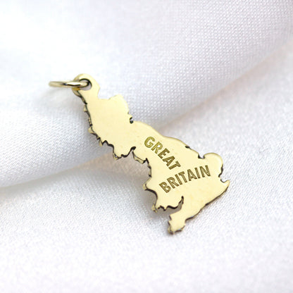 Personalised 9ct Gold Any Country Map Charm