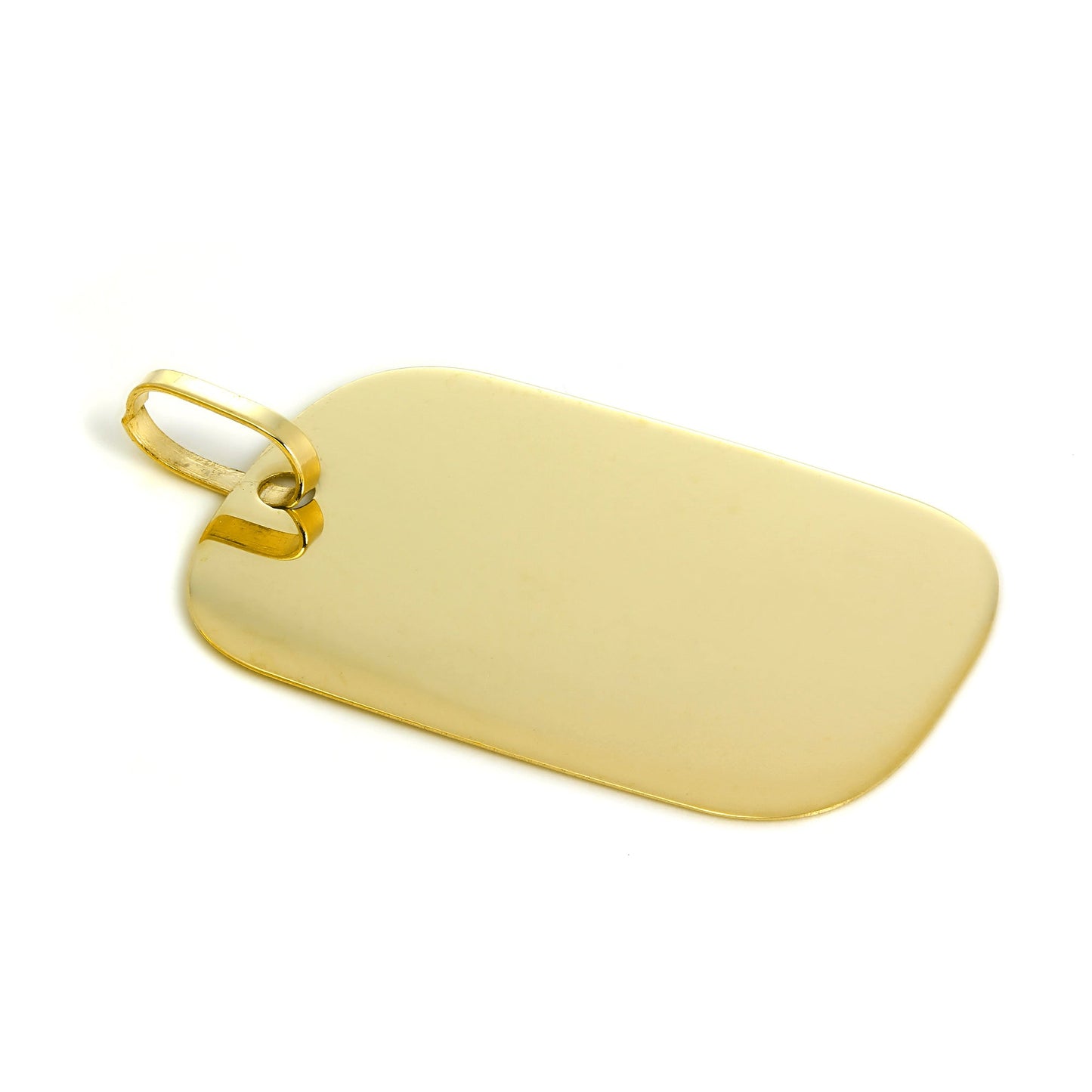 Large 9ct Gold Engravable Dog Tag Pendant