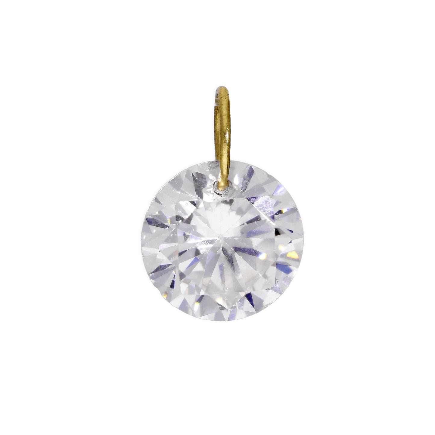 9ct Gold & Large Clear CZ Crystal Pendant