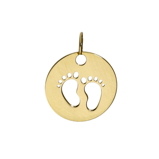 9ct Gold Charm w Cut Out Footprints