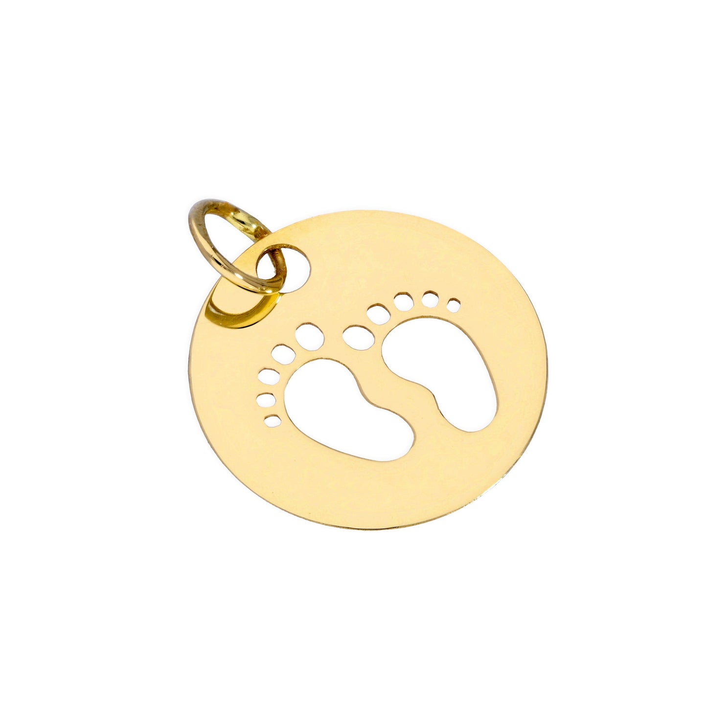 9ct Gold Charm w Cut Out Footprints