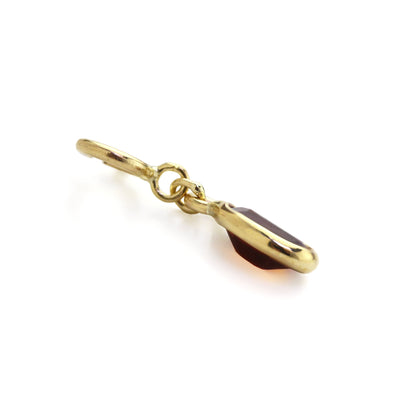 9ct Gold & Garnet CZ Oval Clip on Charm