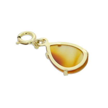 9ct Gold & Topaz CZ Teardrop Clip on Charm